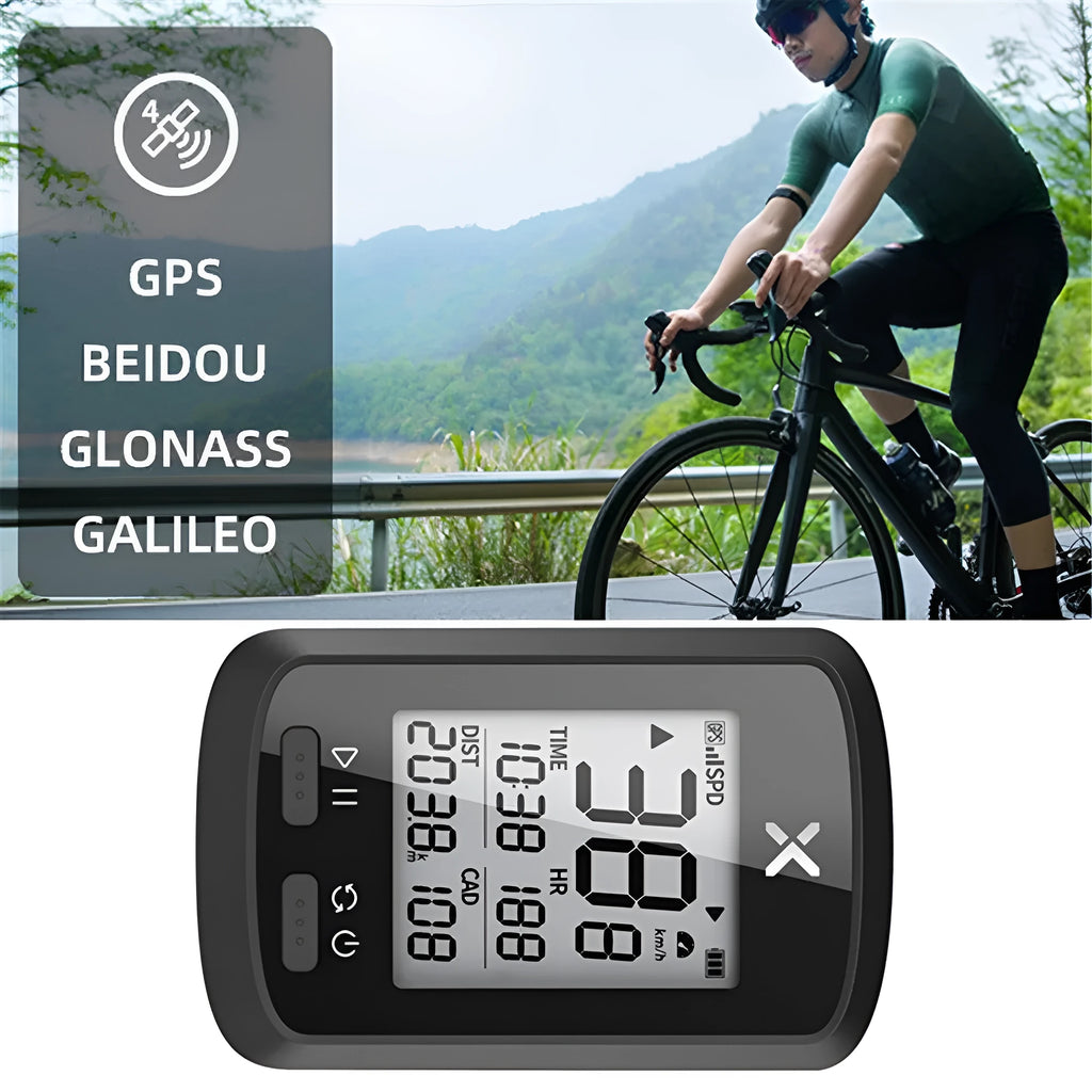 Black plastic waterproof bicycle stopwatch for cycling and sports timing