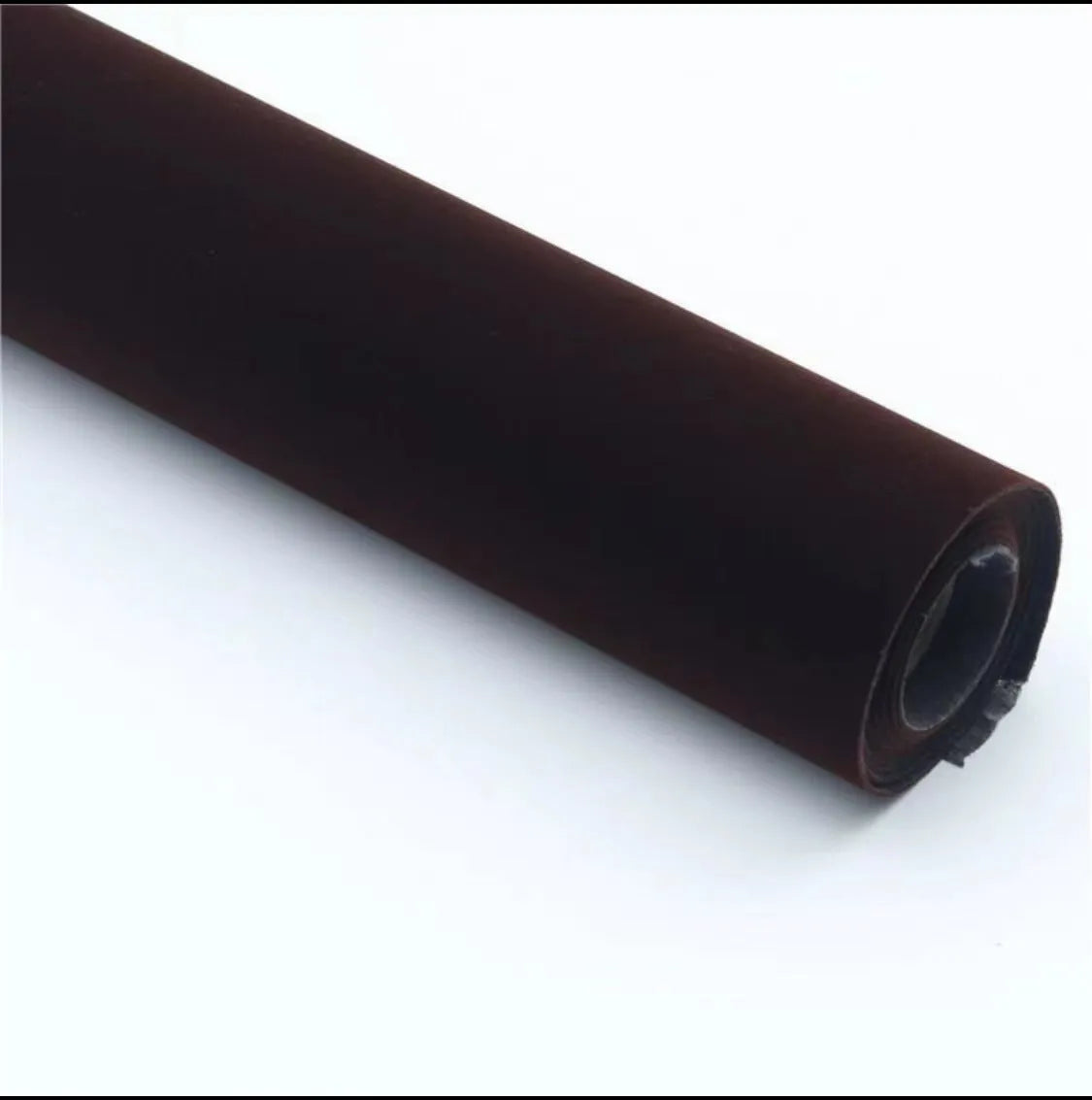 Self-adhesive leather suede sheet roll in multiple colour swatches showing black, brown, blue, and red.
