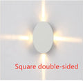 Modern square and round LED aluminium wall light with iron lampshade for living room or bedroom