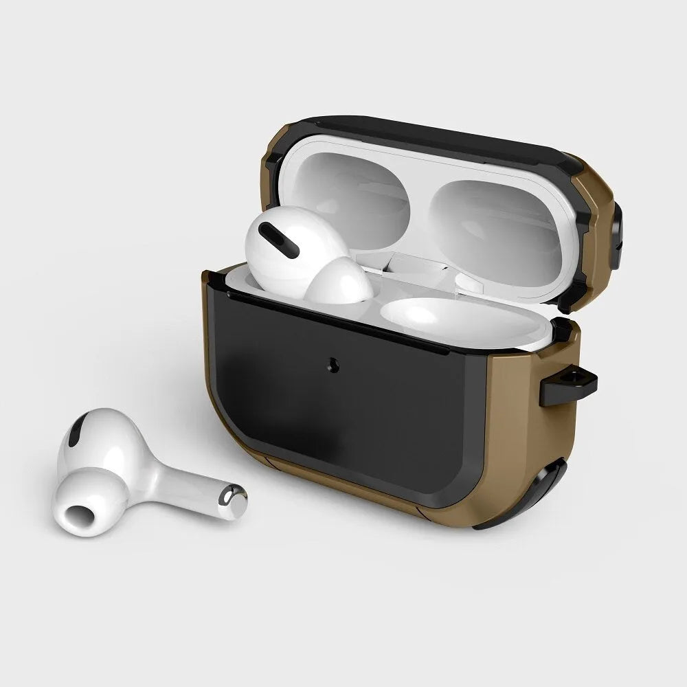 Colour options for a black TPU and PC protective shell case for AirPods 1, AirPods 2, and AirPods Pro