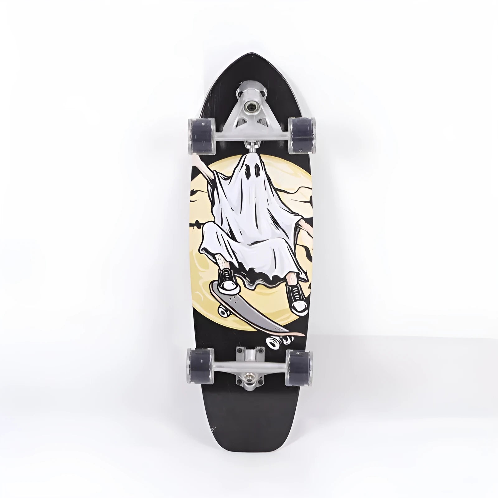 White street scooter with 31-inch maple wooden deck for urban riding
