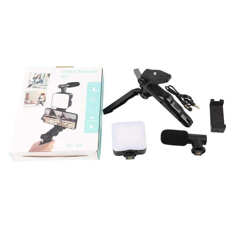 LED mini square outdoor pocket light tripod with top flash measuring 7.3cm by 2.8cm by 8.4cm