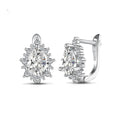 SUNFLOWER water drop women's earrings in white gold silver colour European and American style