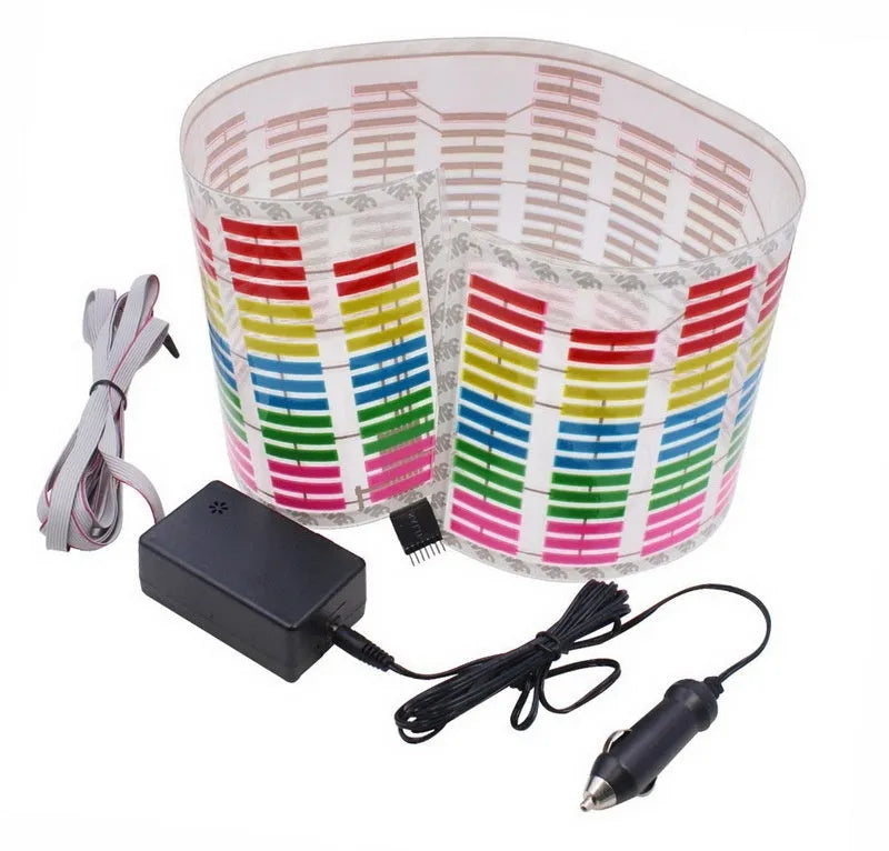 Car voice control rhythm light with 90cm electroluminescent panel showing themed design
