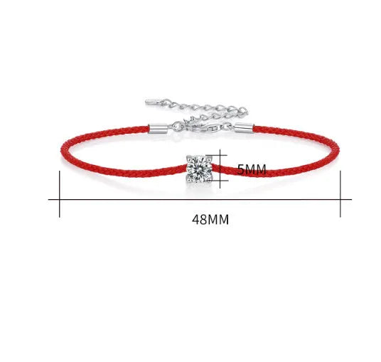 925 silver moissanite rope bracelet women geometric design 50 points certificate option