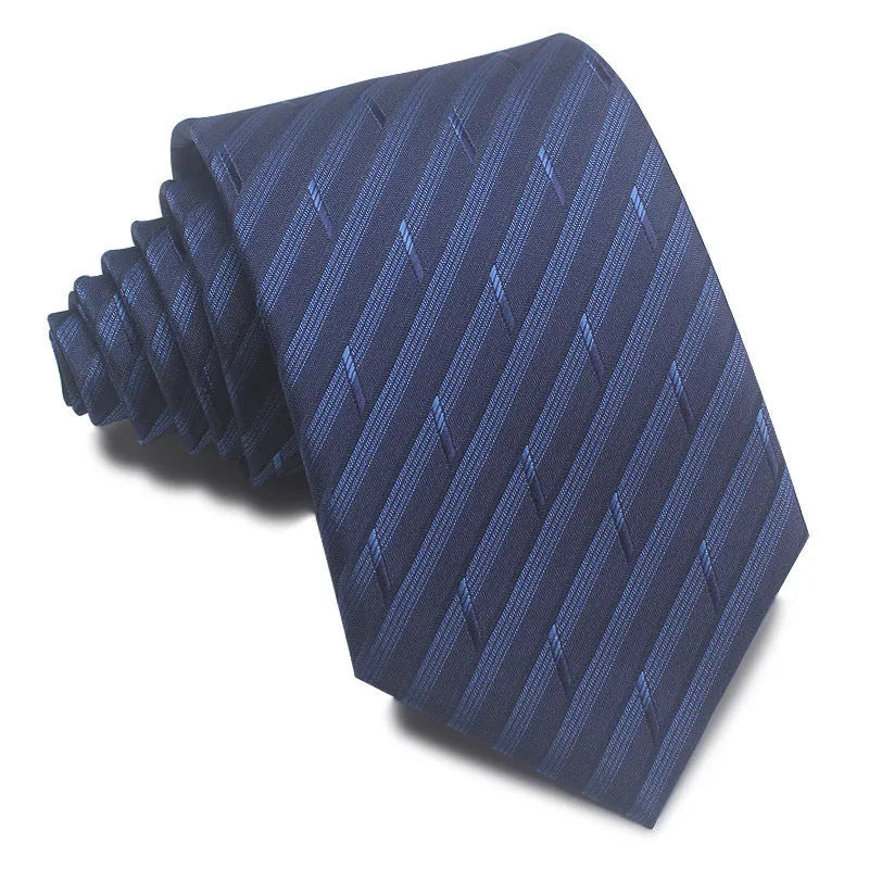 8cm wide polyester jacquard striped business tie in arrow shape for formal office wear