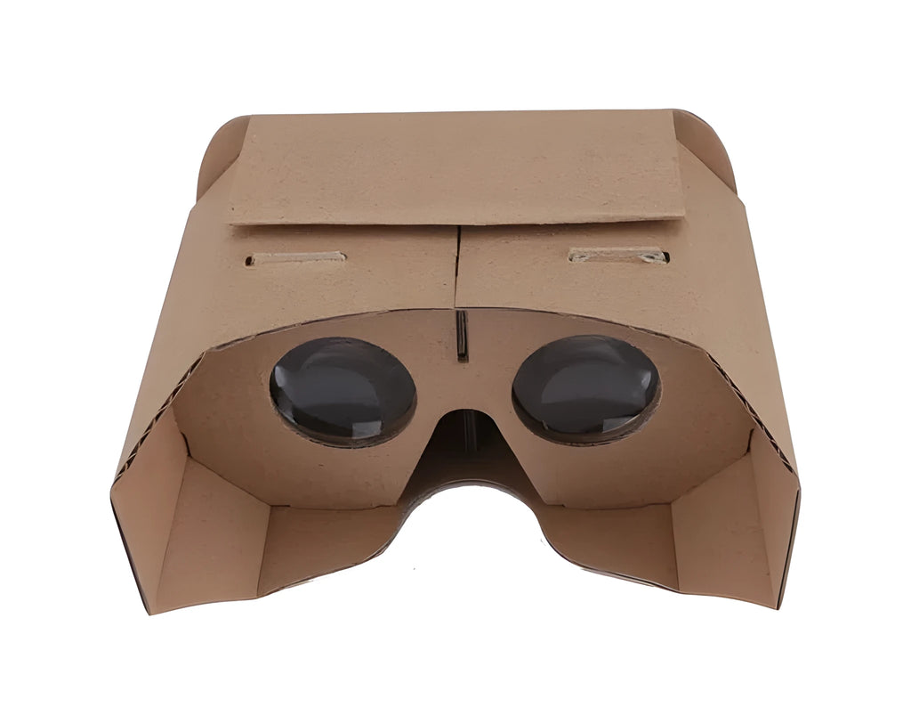 Carton virtual reality 3D glasses for mobile phones with photo colour design.