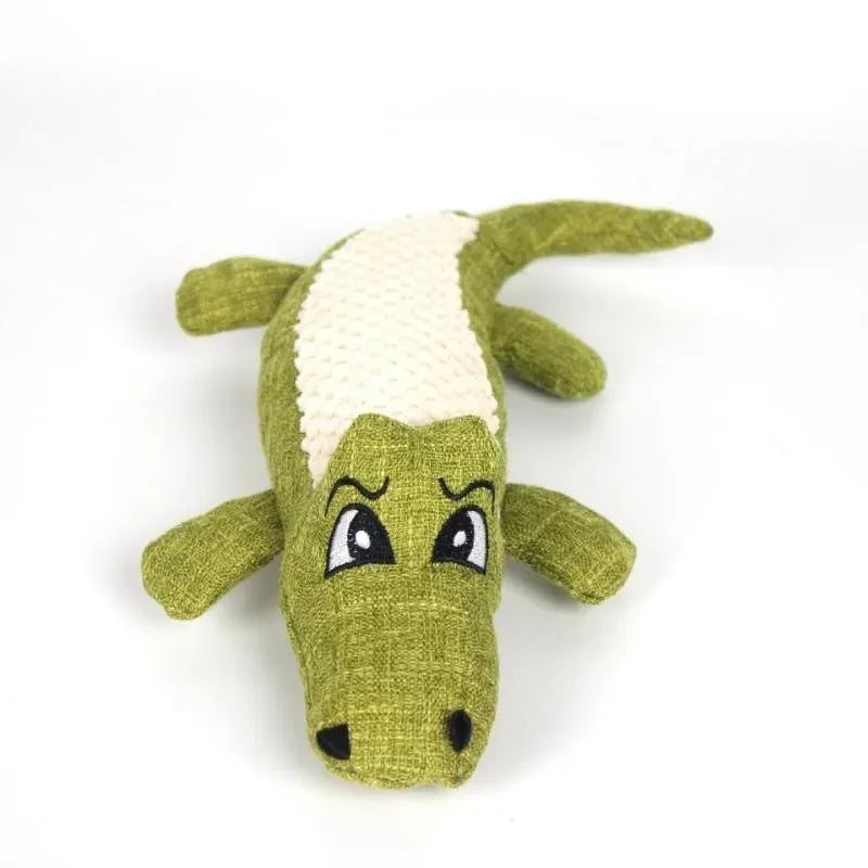 Blue corn-shaped plush dog toy with grid texture on a white background.