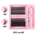 DIY individual cluster false eyelashes for natural thick mixed split style with artificial fibre construction