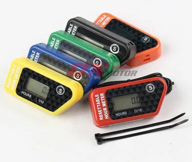 Black waterproof LCD digital countdown timer for machinery maintenance