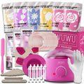 WUWUVISTA professional waxing kit with black smart warmer, wax beads, applicators and aftercare products