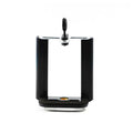 Black U clip plastic mobile phone holder bracket attached to a pole with a phone secured in the adjustable grip.