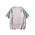 Men's loose fit cotton blend t-shirt in Galaxy Blue with short raglan sleeves and a printed design.