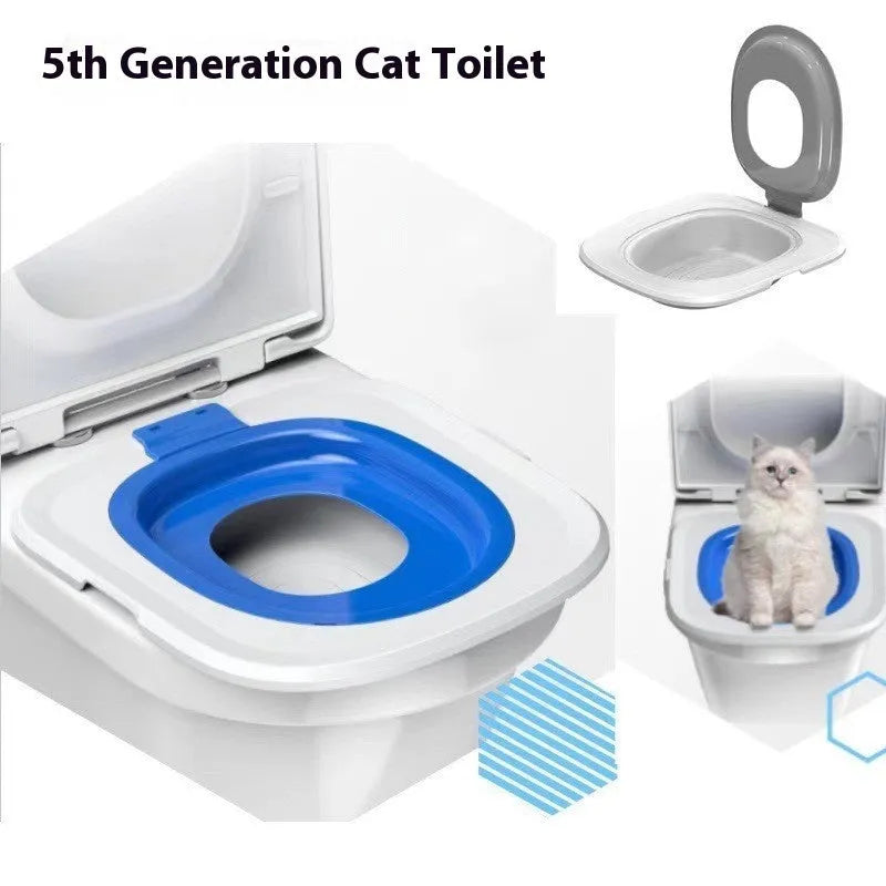 Fifth generation ABS plastic cat toilet trainer mat in blue colour.