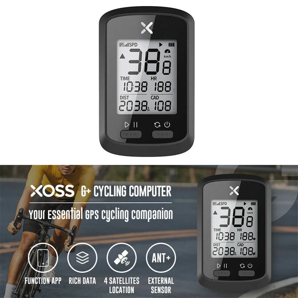 Black plastic waterproof bicycle stopwatch for cycling and sports timing
