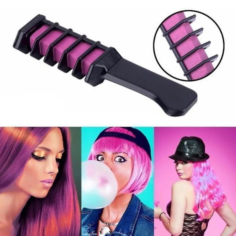 Temporary mini disposable crayons hair colour dyeing mascara chalk box with brush, 11 bright colours