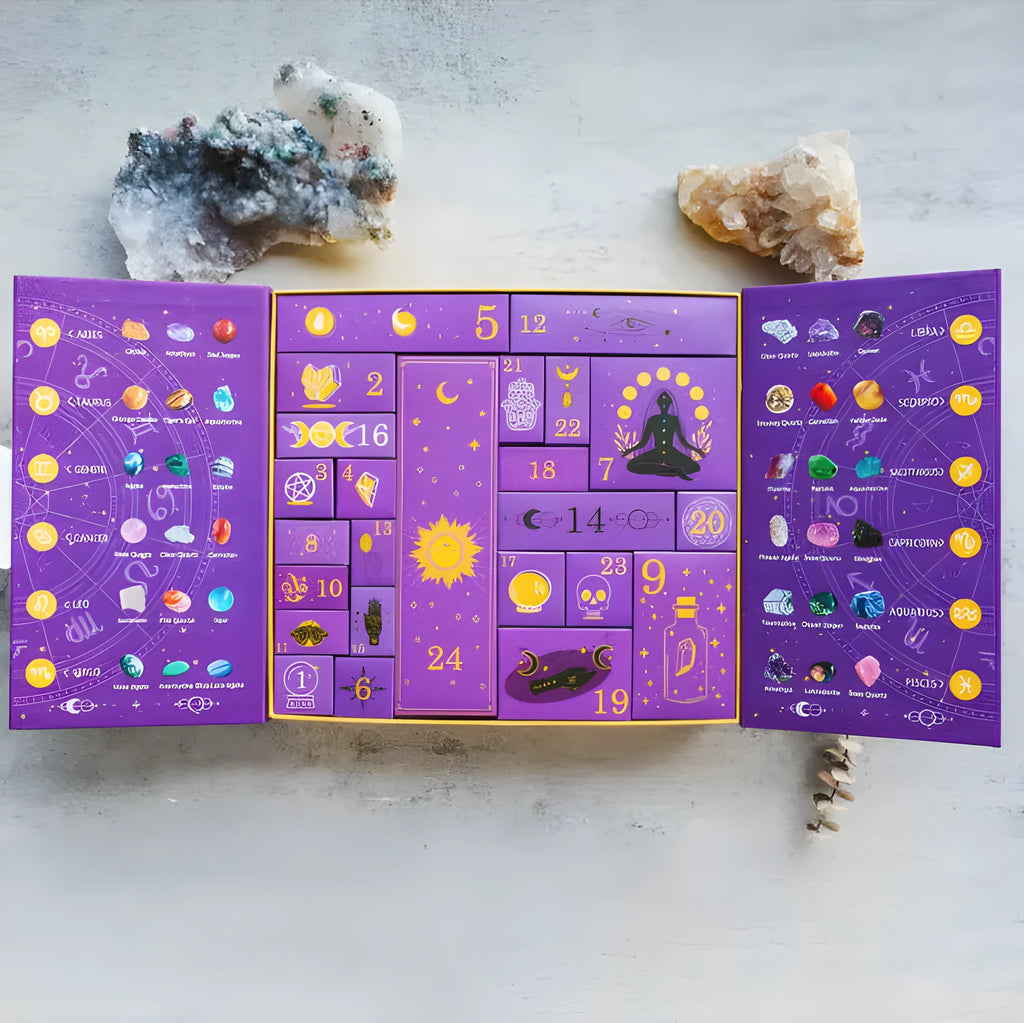 Halloween countdown gift box with crystal decorations measuring 33.5cm wide
