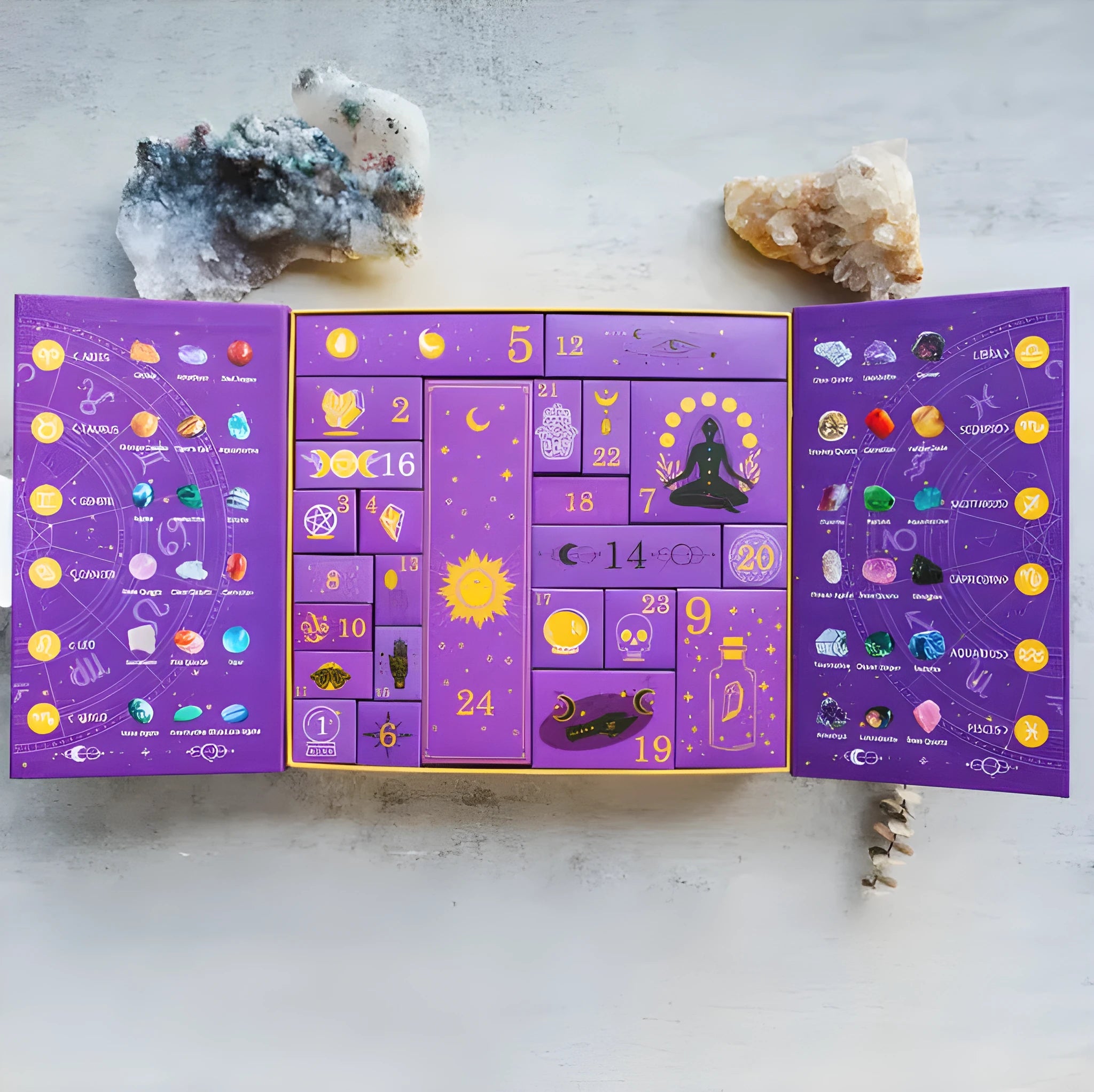 Halloween countdown gift box with crystal decorations measuring 33.5cm wide