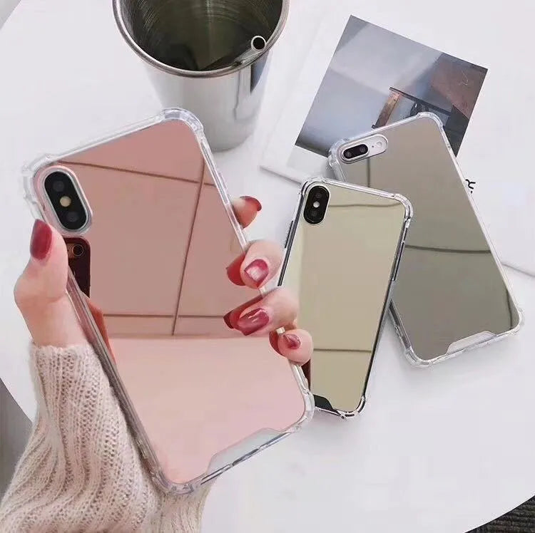 Mirror finish TPU protective phone case for iPhone in various colours