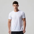 Men's quick dry slim fit t shirt in solid colour with round neck and short sleeves for running and gym training