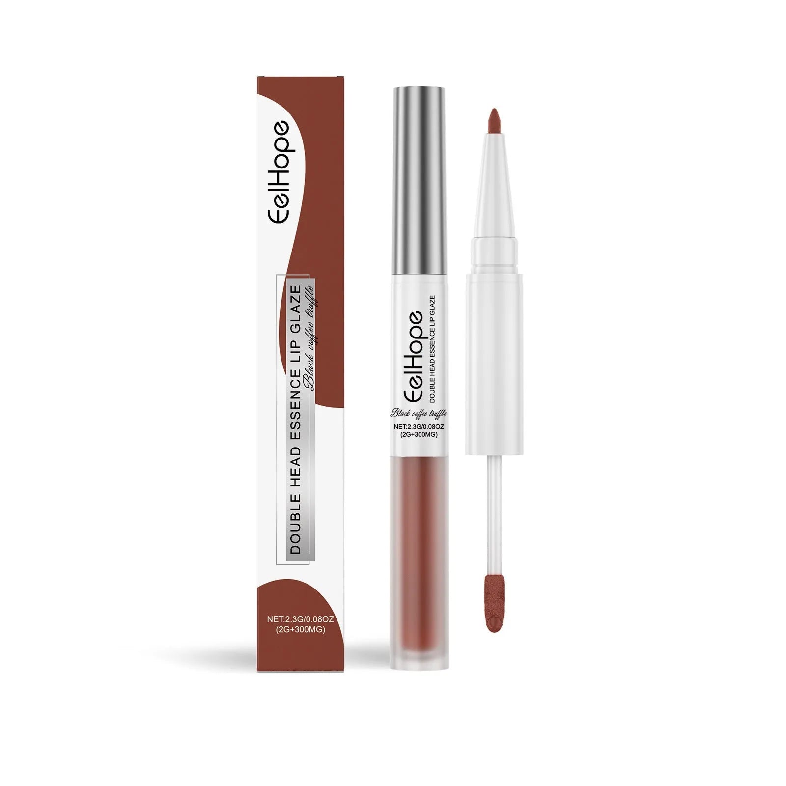 Double-headed lip liner and lip lacquer pen in three matte colour options