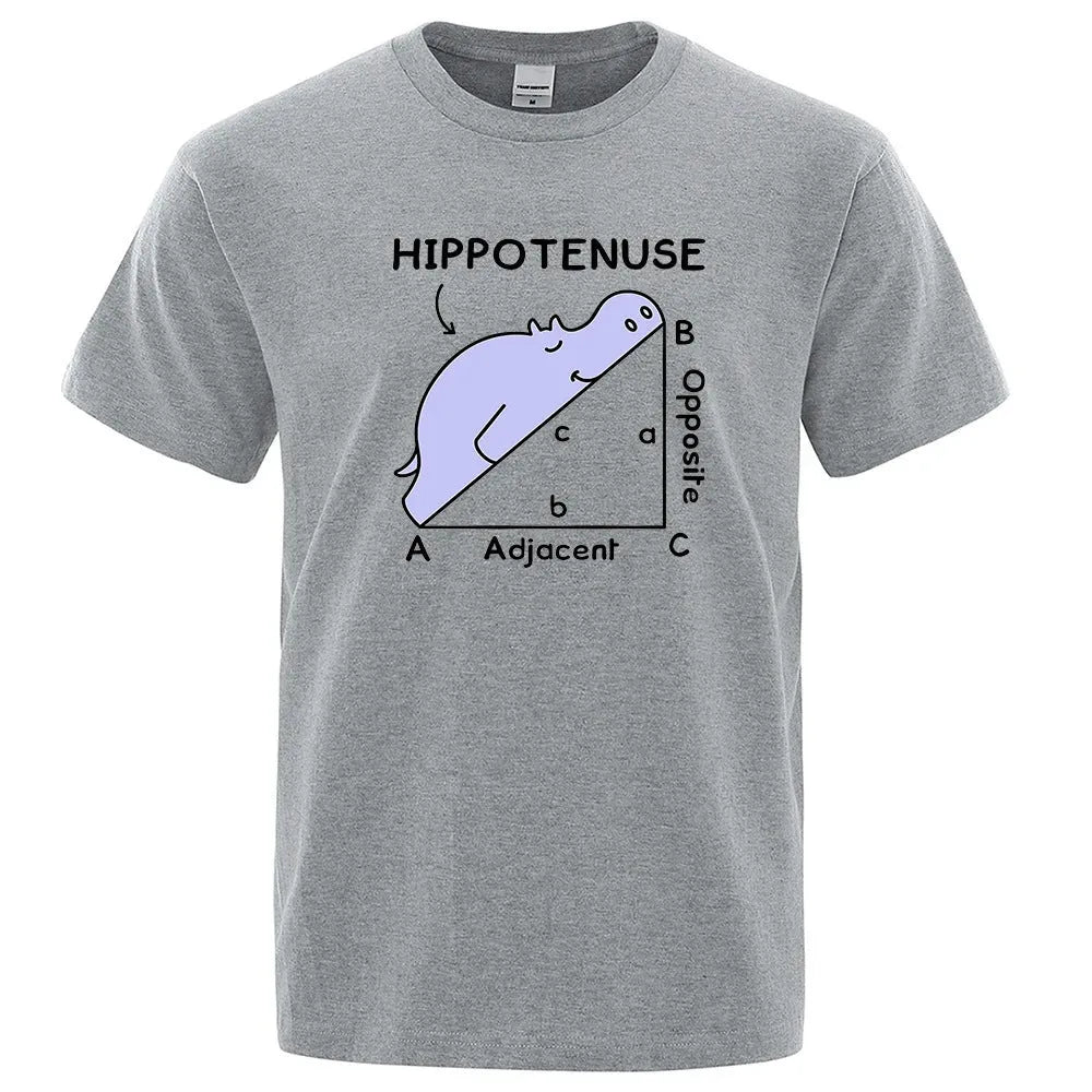 Cotton T-shirt with Hippotenuse Opposite Adjacent mathematics print in loose fit design