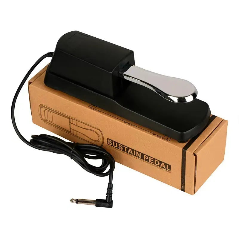 Single leg sustain pedal for electronic keyboards with ABS plastic housing and rubber anti-slip base
