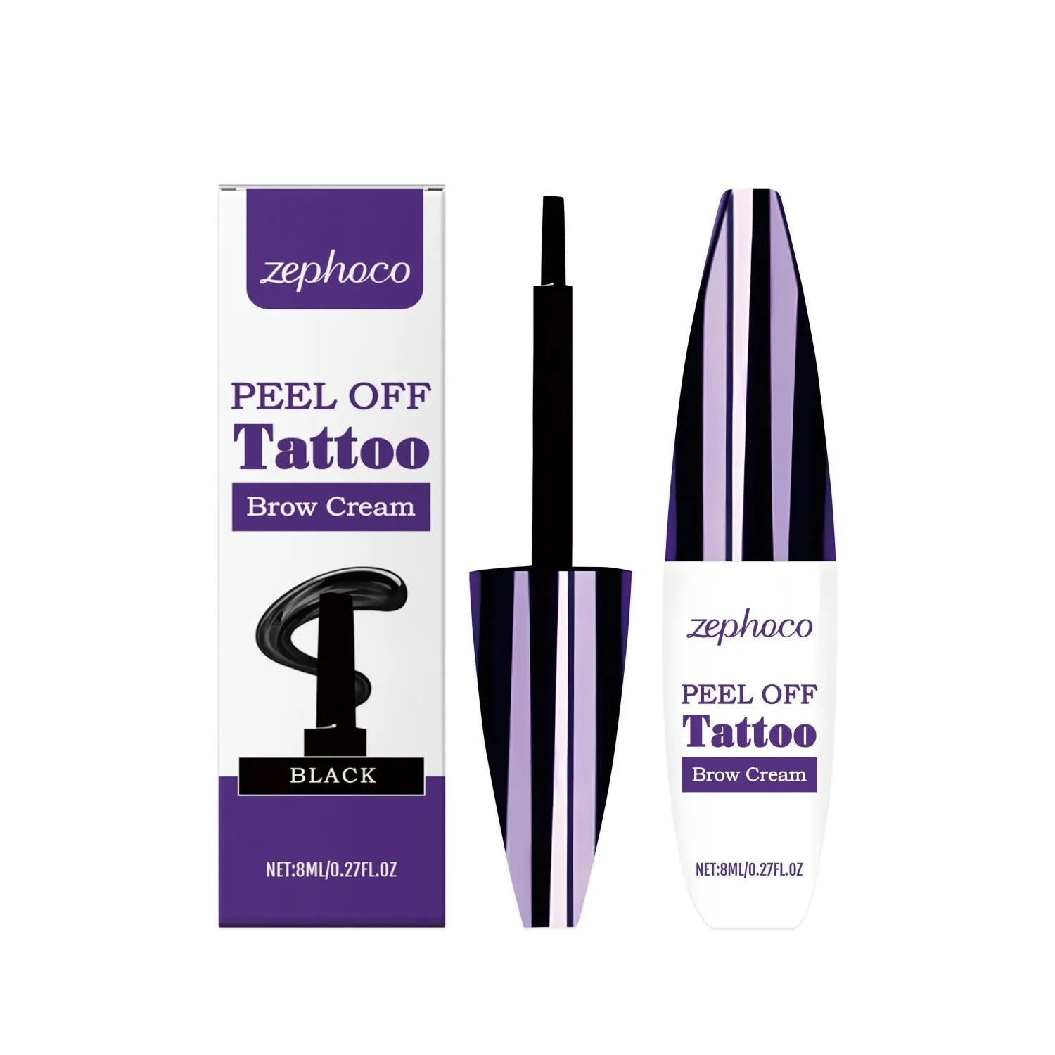 Tearable liquid eyebrow pencil in black, brown, and light brown colour options
