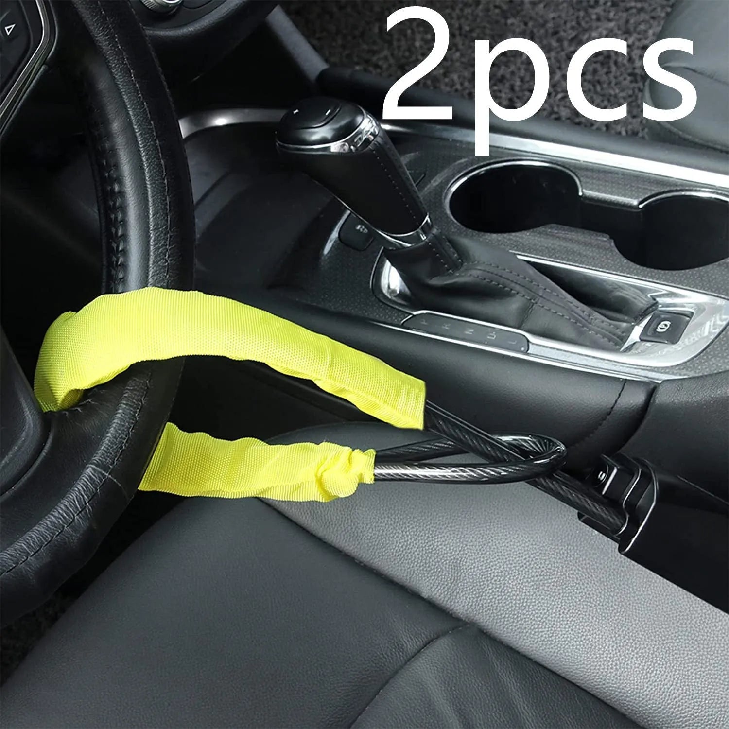 Car steering wheel wire rope lock in red colour with iron body and copper lock core for General Motors vehicles