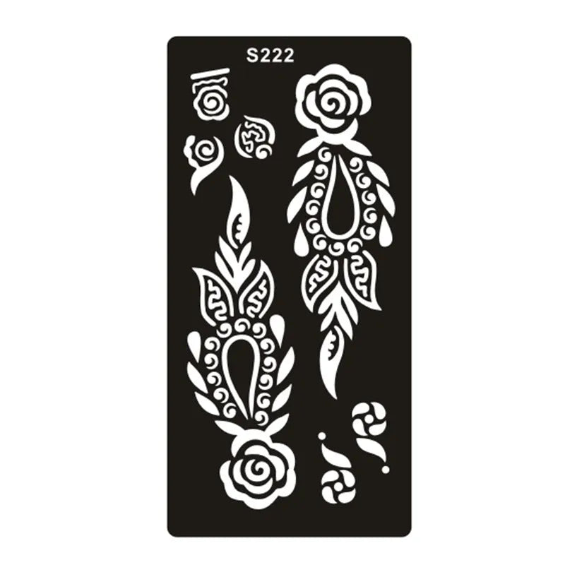 Hollow tattoo template sticker with geometric Southeast Asia style design on water transfer paper