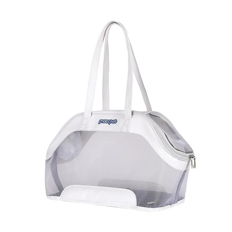 MOORPET leather cat carry bag in solid colour with 25-litre capacity