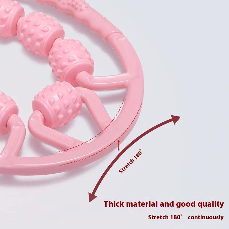 Ring clip leg massager roller with multiple wheels for muscle relaxation in PP plastic