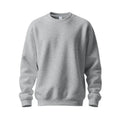 Men's round neck oversized polyester top in light gray, long sleeves, loose fit casual autumn shirt
