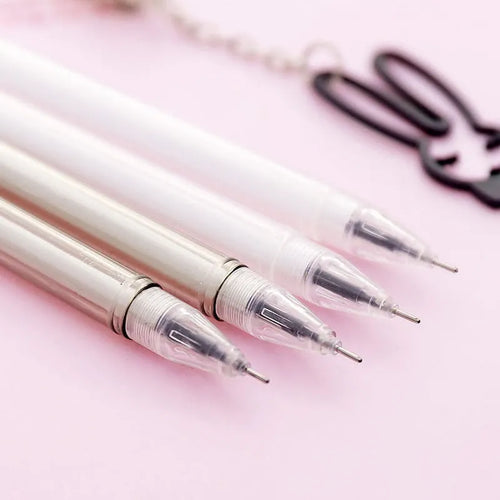 0.38mm gel pen with paper crane or rabbit pendant charm on 17cm plastic pen