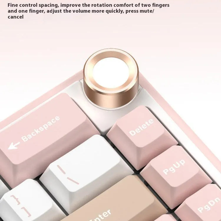White wireless mechanical keyboard with RGB backlit keys on a desk.