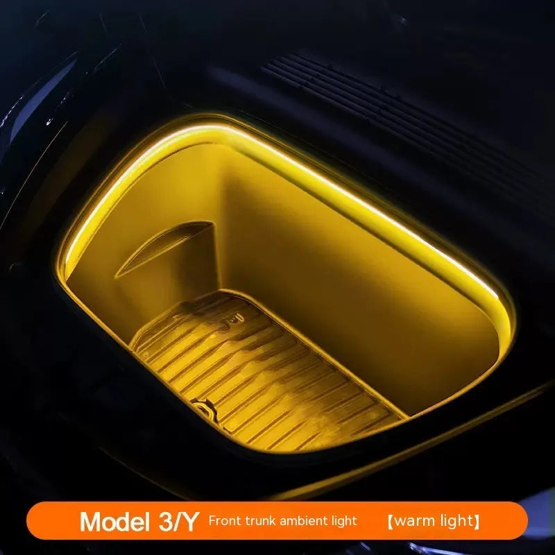 Tesla Model 3 and Model Y front centre console ambient lighting kit with soft silicone light bar