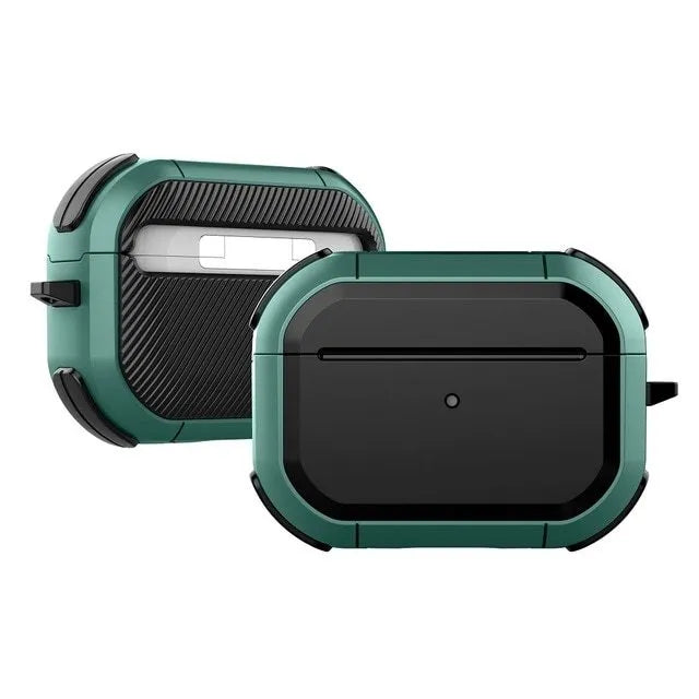 Colour options for a black TPU and PC protective shell case for AirPods 1, AirPods 2, and AirPods Pro