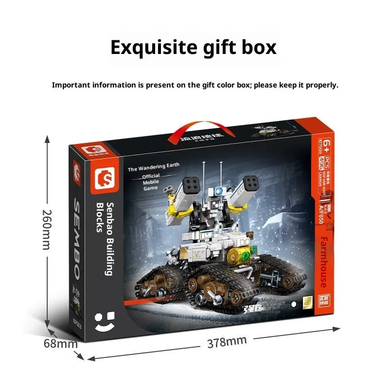 Deep cannon chariot assembly model building blocks toy for boys plastic small particles colour options