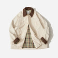 Men's and women's apricot and green casual jacket with side seam pockets
