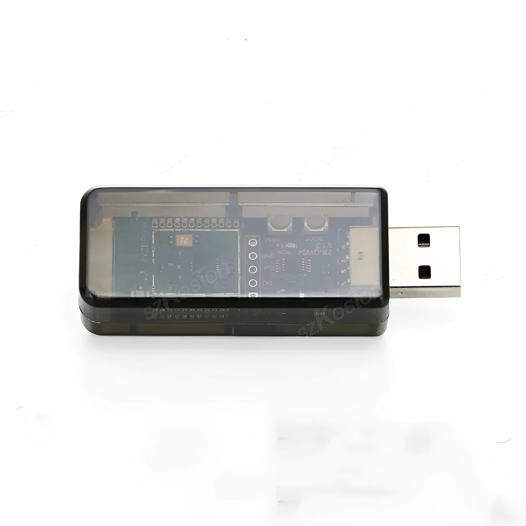 Silicon Labs EFR32MG21 Zigbee USB dongle with plastic shell and PCB antenna