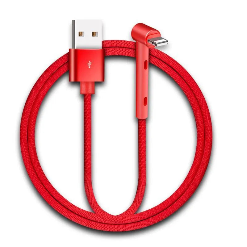 Creative mobile phone elbow charging cable for Apple fast charging in black red and blue