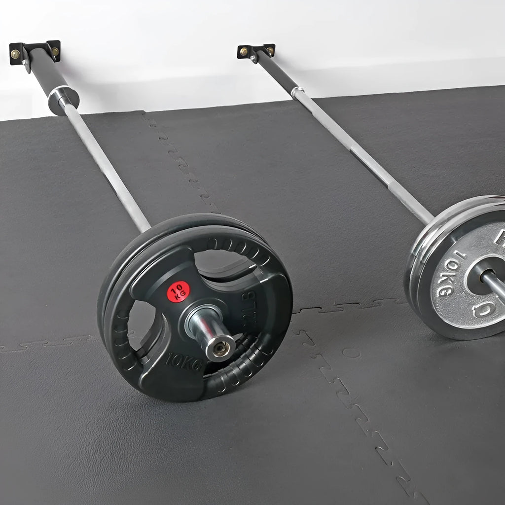 Steel wall barbell rod cannon rack with 25 tubes and expansion screws for mounting