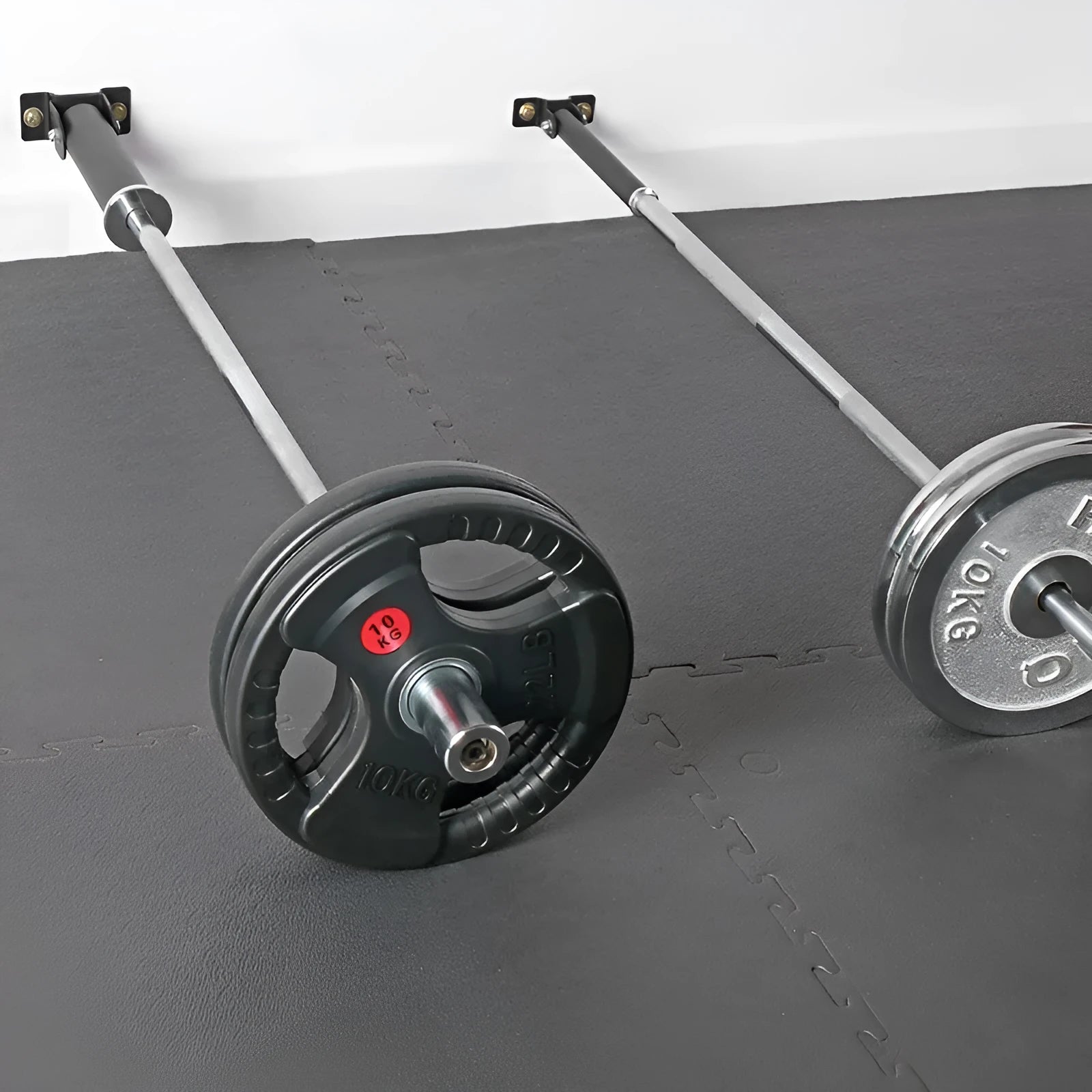 Steel wall barbell rod cannon rack with 25 tubes and expansion screws for mounting