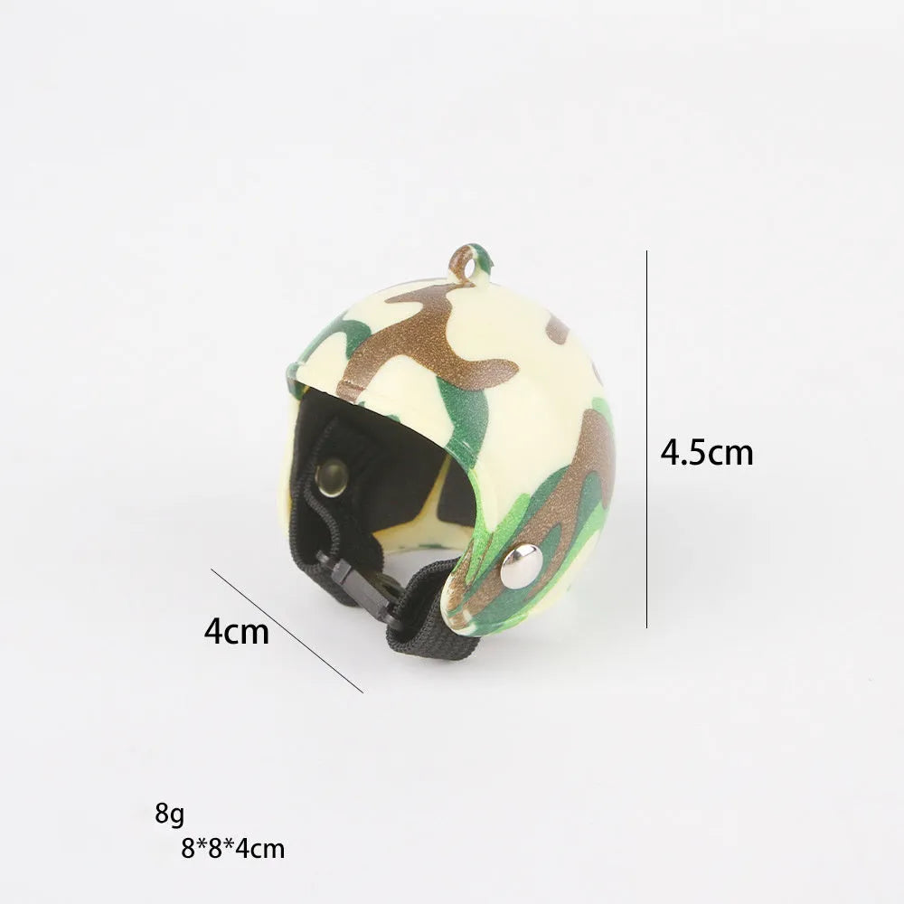 Adjustable plastic chicken helmet for small pet protection with elastic bands and sponge lining
