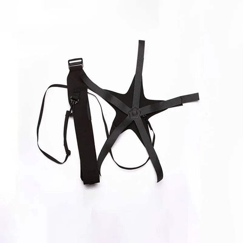Black football juggling belt with 2-metre strap for solo training and ball control practice