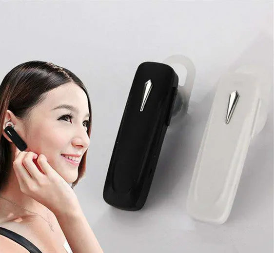 M163 wireless Bluetooth car headset for hands-free driving in black and white colour options