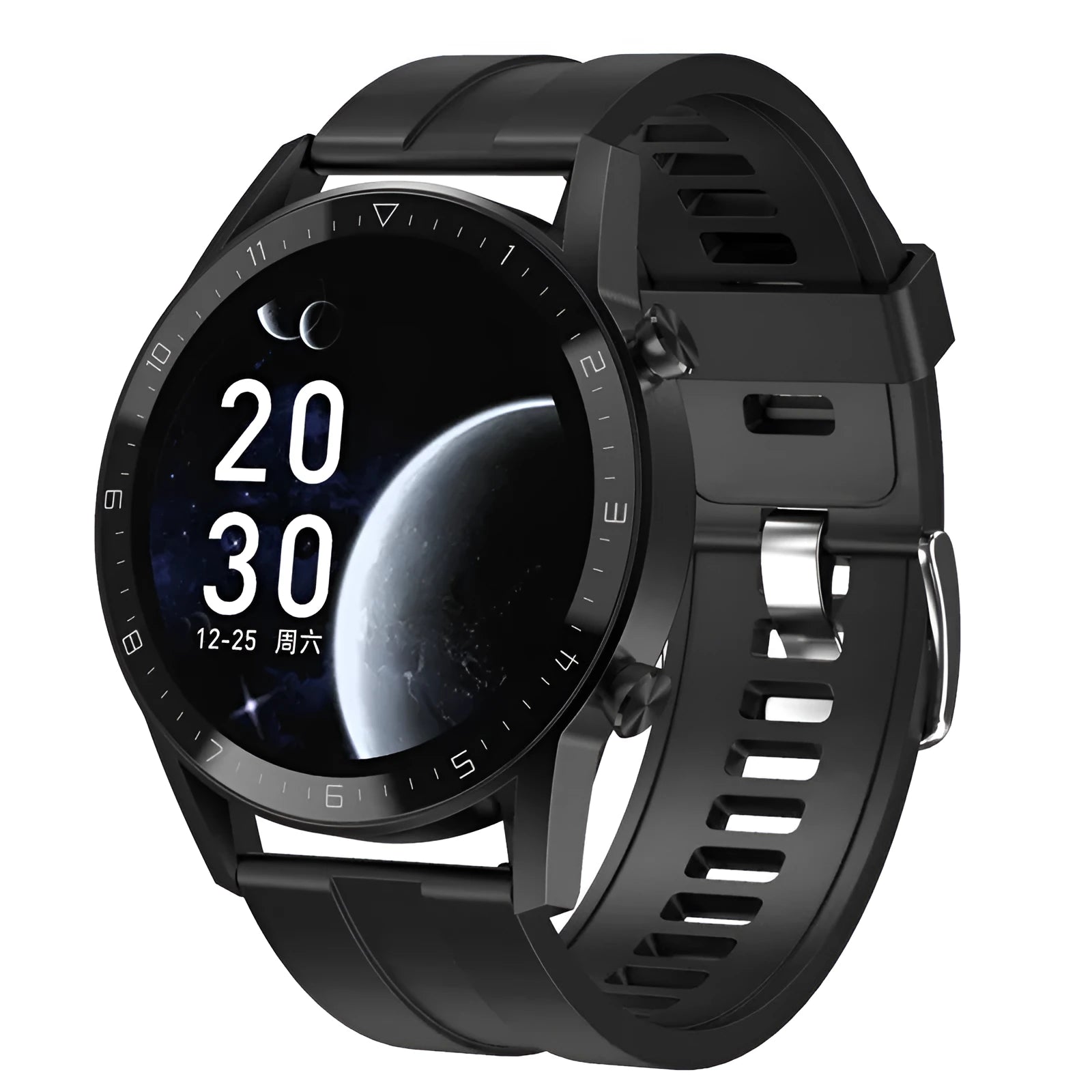 Multifunctional sports watch with leather strap and 1.3-inch touchscreen display