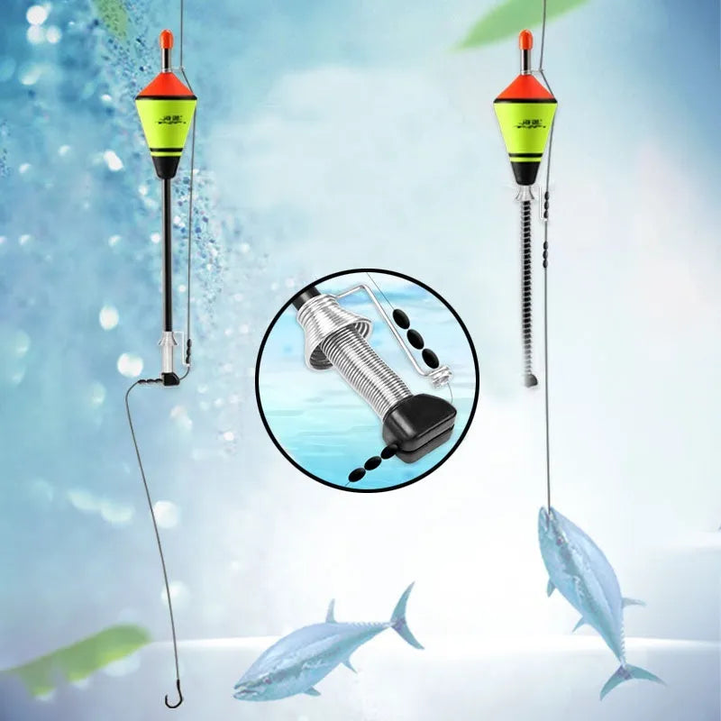 Nano EVA automatic fishing float set with fluorescent coating, high carbon rod, and stainless steel parts, 39cm total length
