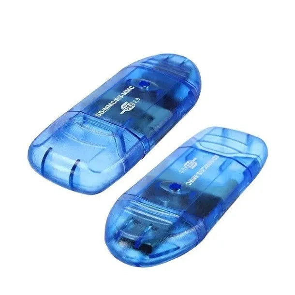 Transparent USB card reader with LED lighting options for computer memory card connectivity