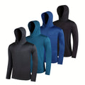 Men's lightweight hoodie 4-piece pack in elastic polyester fibre showing colour options